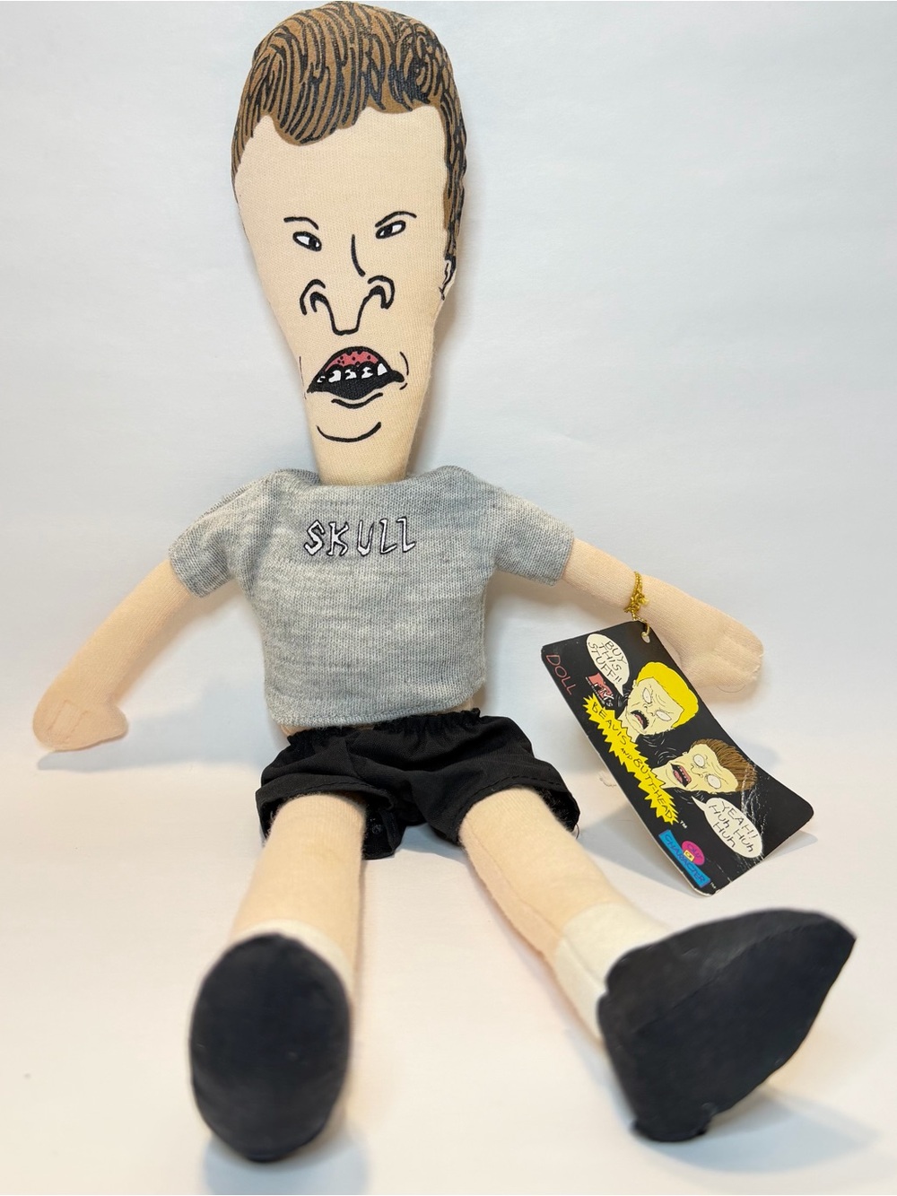 Butthead Out Of Character Skull Shirt Plush Doll Vintage 1993 14" Stuffed Read!